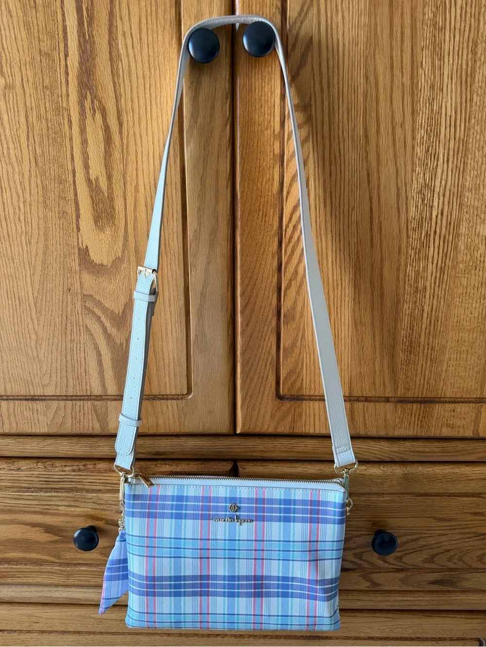 Nanette Lepore Pastel Plaid Crossbody Bag in Blue, Pink, Cream & Lavender